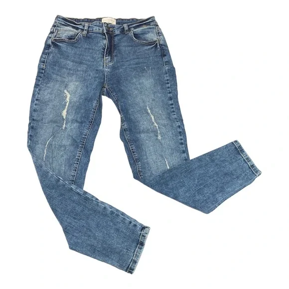 Denim Reserved Jeans Medium Wash Slim Distressed Size EU 36 US 28